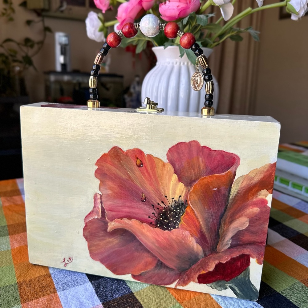 Vintage Handmade Cigar Purse With Beaded Handle